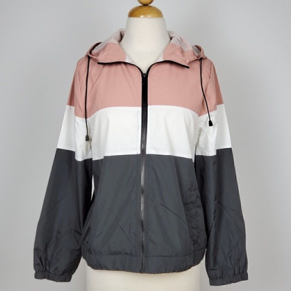 Ambiance Women's Windbreaker Hooded Jacket Coat